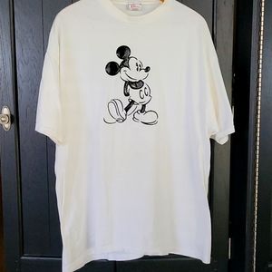 Disney store white tee with embossed Mickey